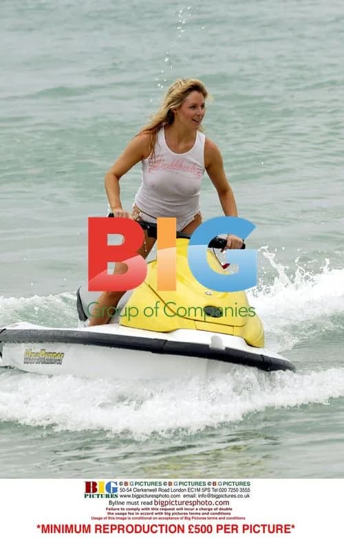 Abi Titmuss Jet Skiing on Vacation