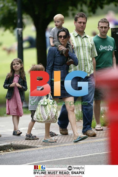 Lisa Moorish and family out in London park
