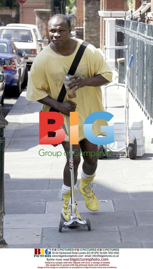 Chris Eubanks Rides Scooter in West London