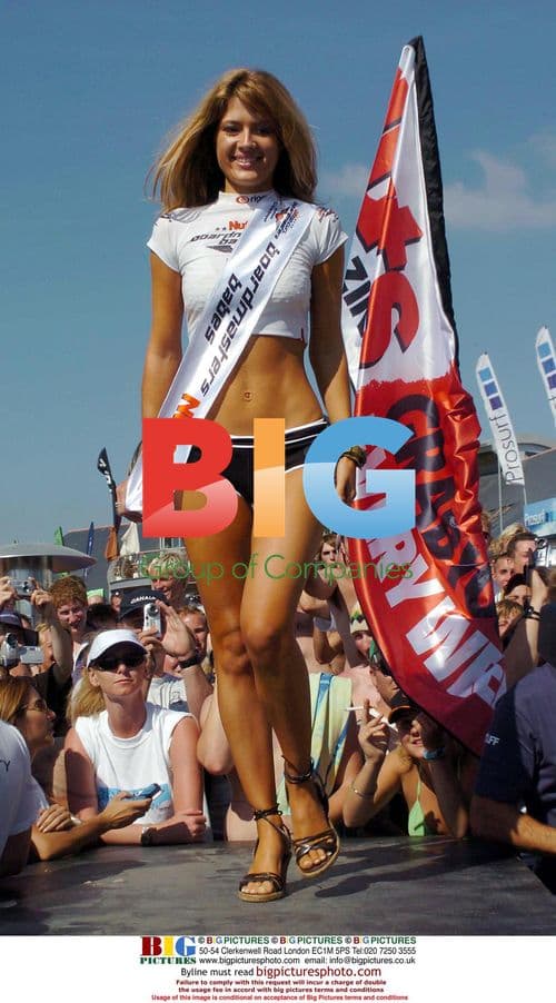 Becky Burrows at 2004 Rip Curl Boardmasters Surf Festival