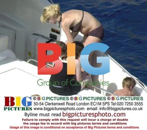 Pregnant Claudia Schiffer on Yacht