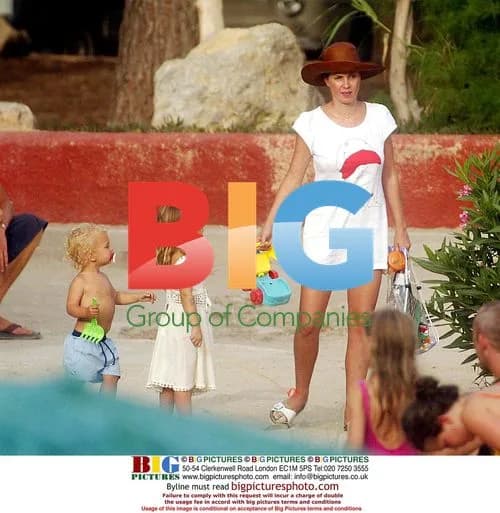 Sadie Frost and Family on Beach Vacation