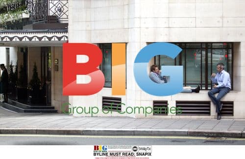 Piers Adams chats outside Dorchester Hotel