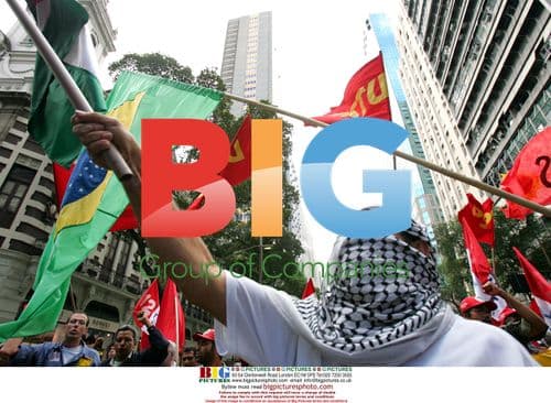 Protesters against oil auctions in Brazil