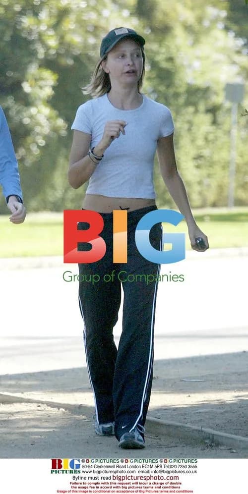 Calista Flockhart Jogging with Trainer