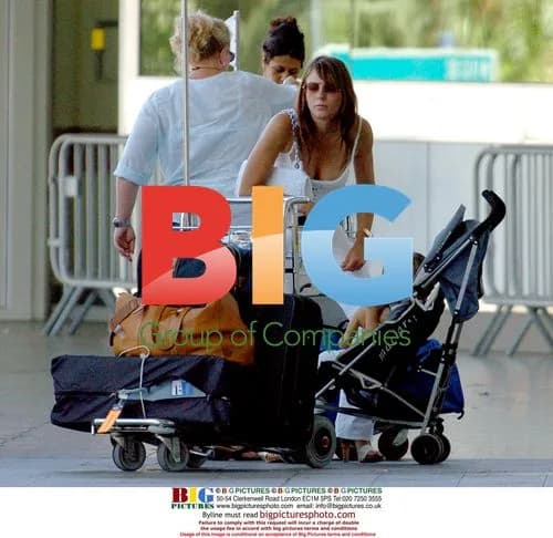 Liz Hurley Leaves France with Son