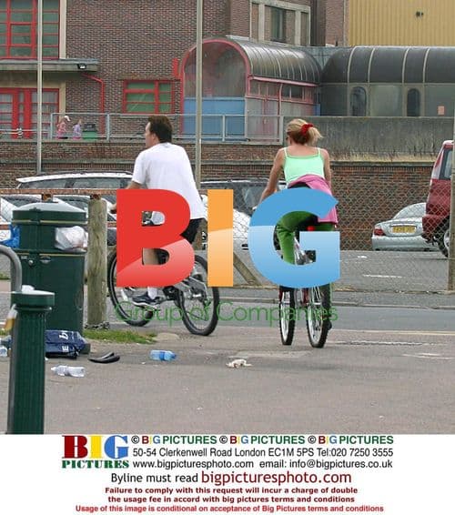 Paul McCartney Cycling with Heather in Brighton