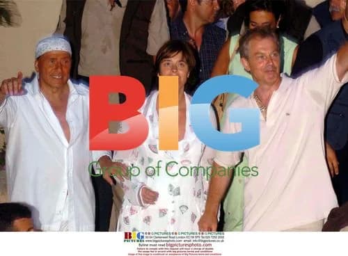 Tony Blair and Cherie with Silvio Berlusconi