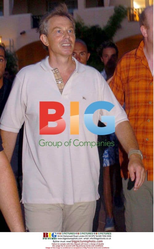 Tony Blair with Cherie and Berlusconi