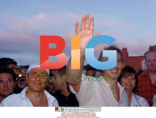 Tony Blair and Cherie with Berlusconi
