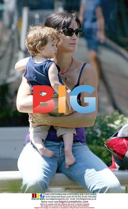 Carrie Ann Moss and family at mall