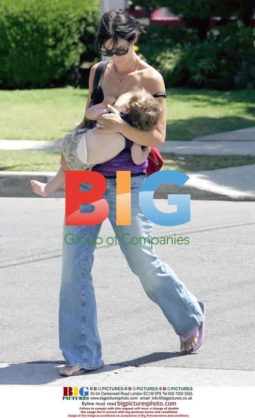 Carrie Ann Moss and family at mall