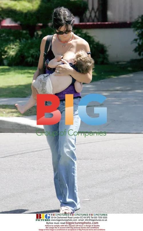 Carrie Ann Moss and family at mall