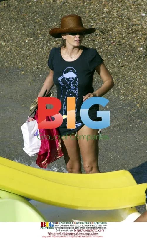 Sadie Frost and Family on Beach Vacation in Spain