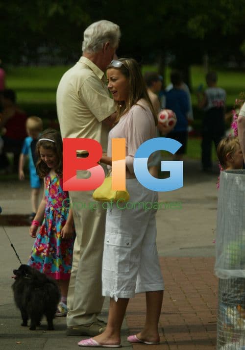 Charlotte Church and boyfriend Kyle Johnson in park