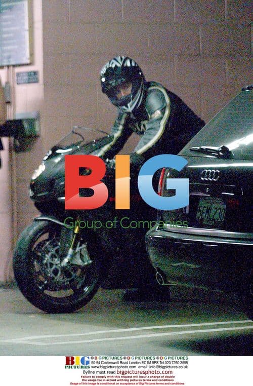 Tom Cruise Leaving Ivy Restaurant on Motorcycle