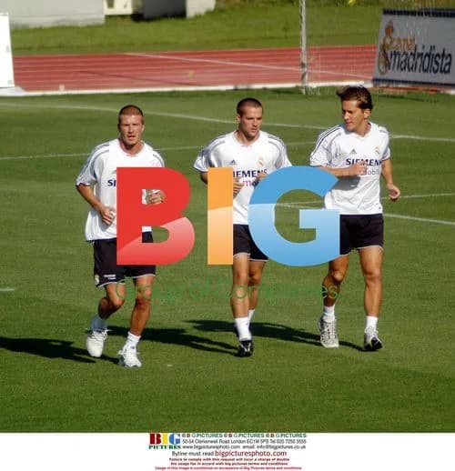Beckham and Owen's First Real Madrid Training