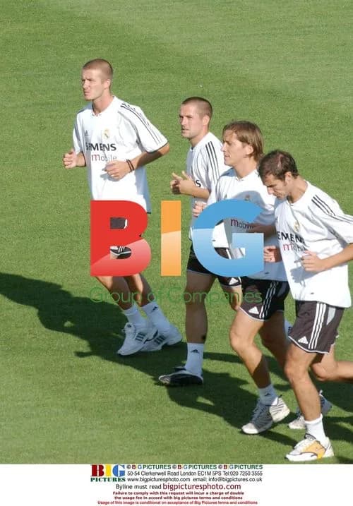Beckham and Owen's First Real Madrid Training