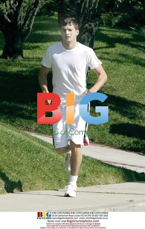 Ashton Kutcher Jogging in Beverly Hills