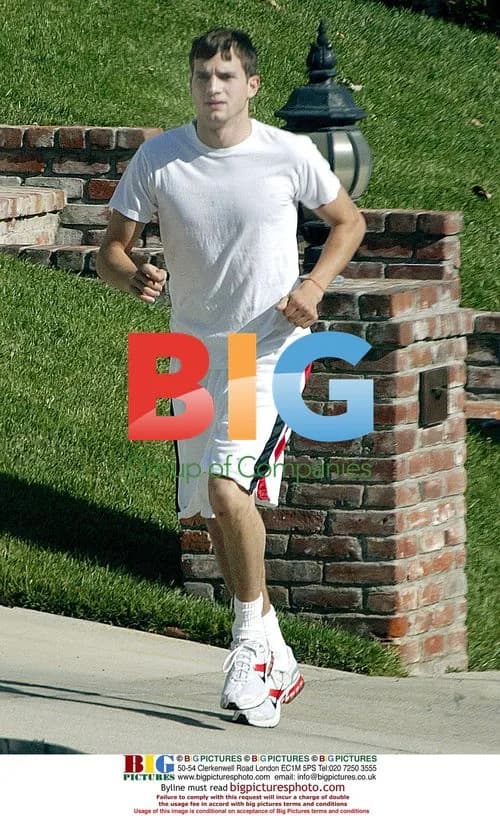 Ashton Kutcher Jogging in Beverly Hills