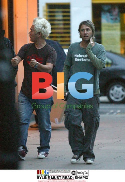 Feeder band members Grant and Taka have drinks