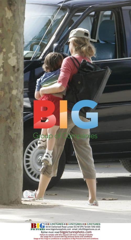 Calista Flockhart and son Liam at Barcelona zoo
