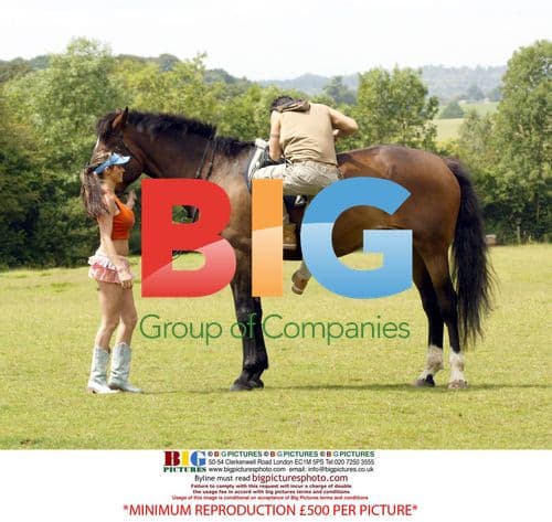 Glamour model Jordan and singer Peter Andre on horse ride