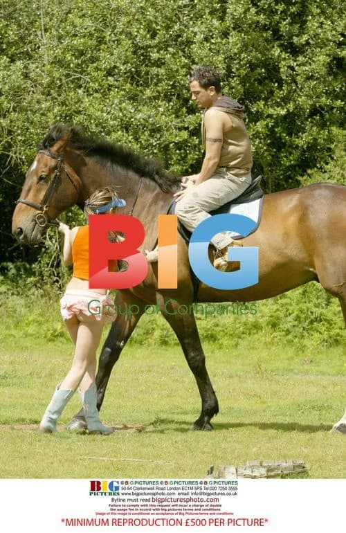 Jordan and Peter Andre on horseback