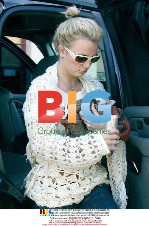 Britney Spears with her dog at animal hospital