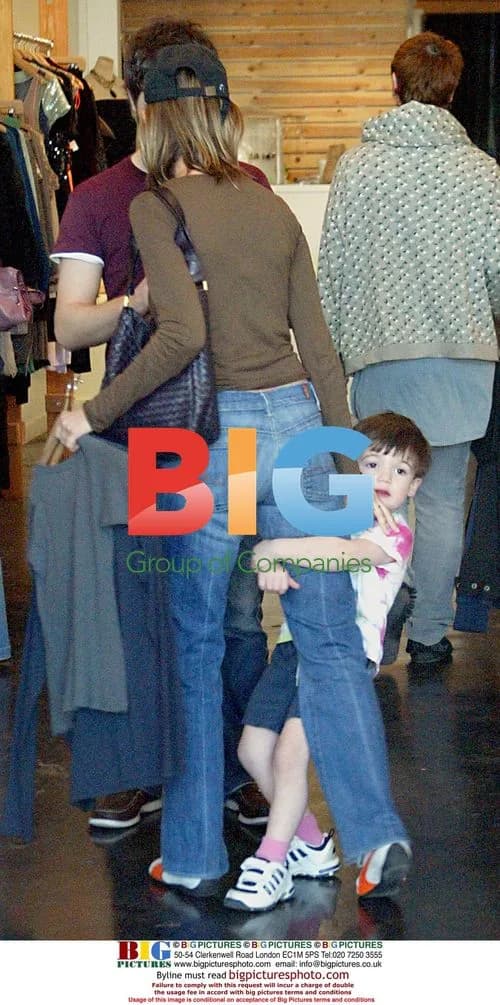 Calista Flockhart and son Liam Christmas shopping