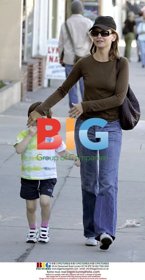 Calista Flockhart and son Liam Christmas shopping