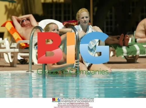 Glamour Models Michelle Marsh and Jo Hicks in Pool