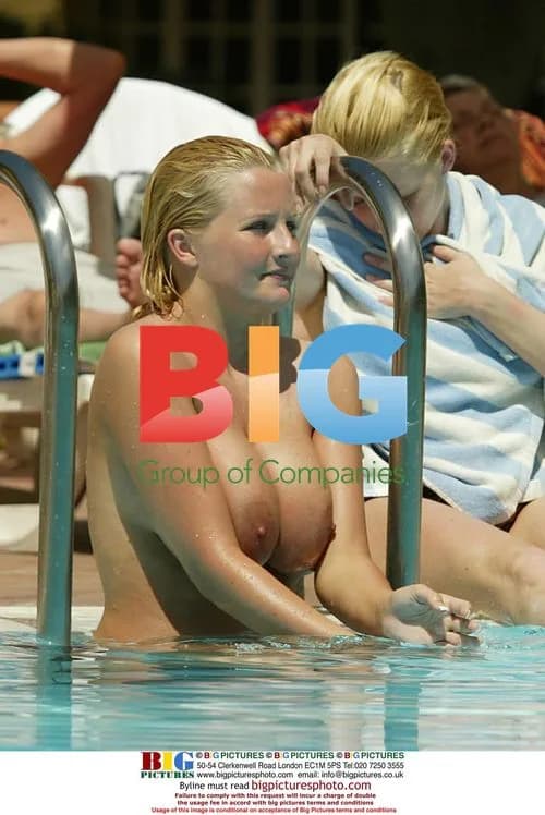 Glamour Models Michelle Marsh and Jo Hicks in Pool