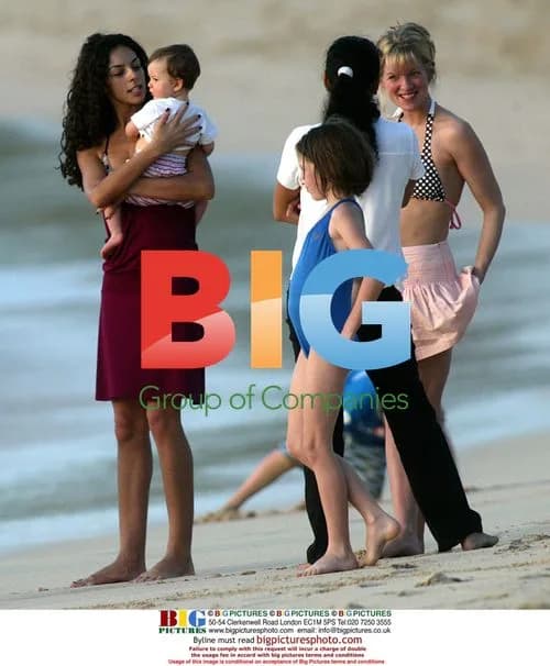 Terri Seymour on beach with Simon Cowell