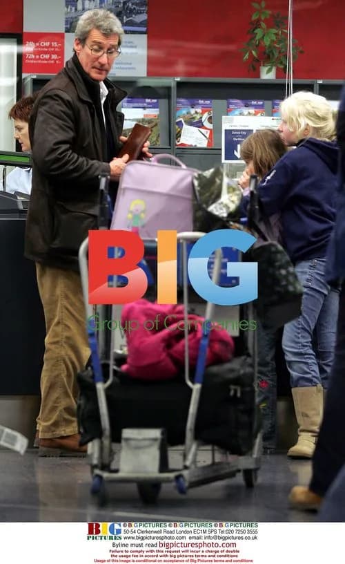 Jeremy Paxman and family at Zurich airport