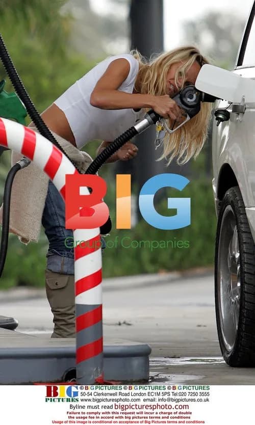 Pamela Anderson struggles at Gas Pump