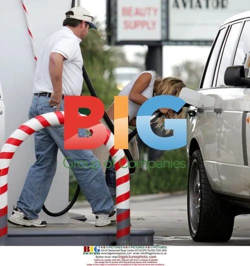 Pamela Anderson Struggles at Gas Pump