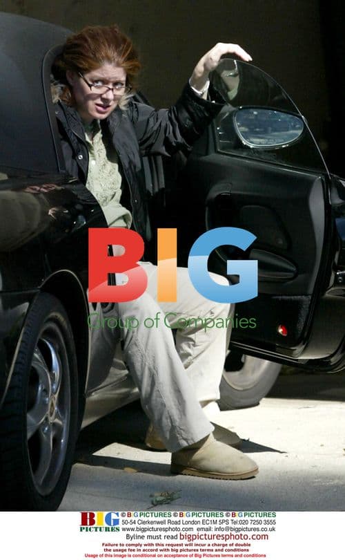 Debra Messing Seen With Car Trouble