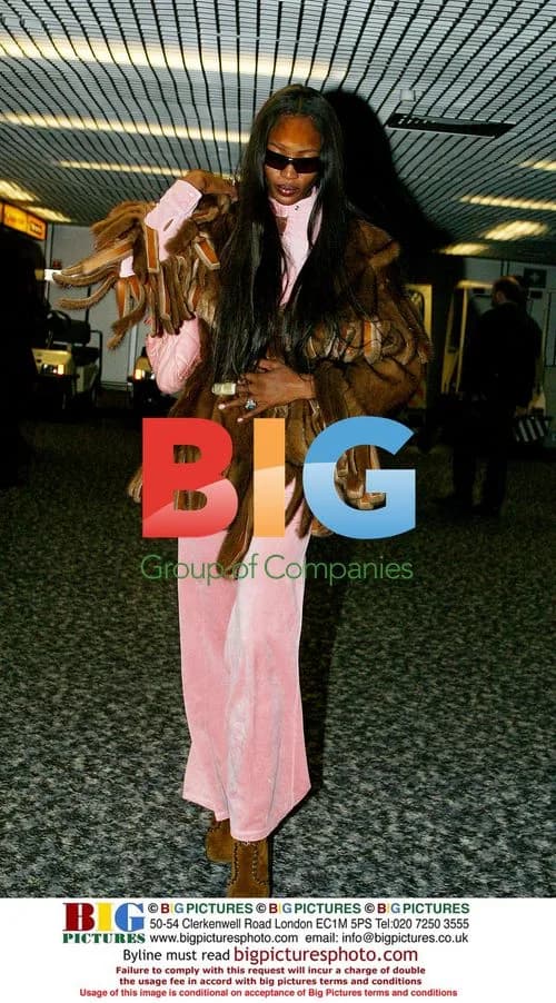 Naomi Campbell at Heathrow for Brit Awards 2004