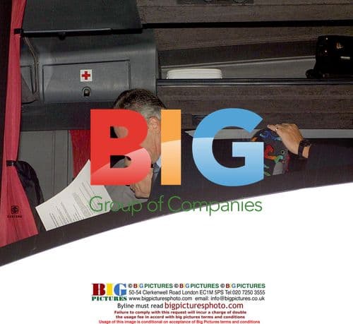 England football team leaves hotel for match