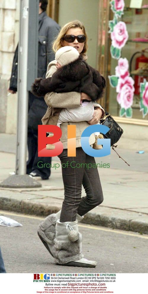 Kate Moss and Daughter Lila Stroll in London