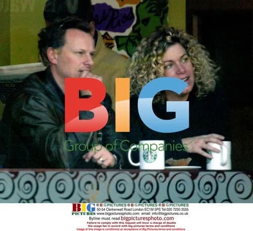 Actor Neil Stuke and friend at Starbucks