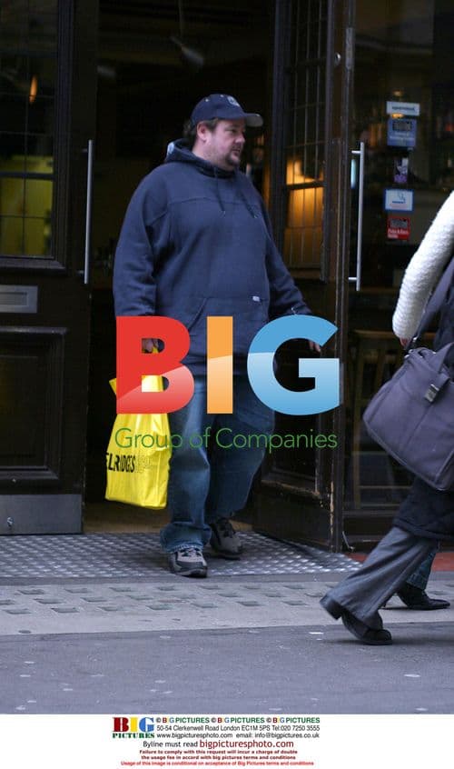 Johnny Vegas Leaves Pub in Soho