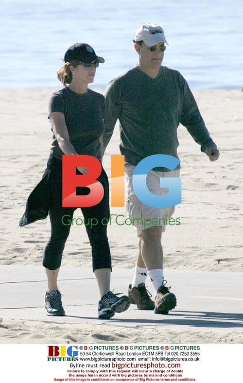 Tom Hanks and Rita Wilson Beach Walk