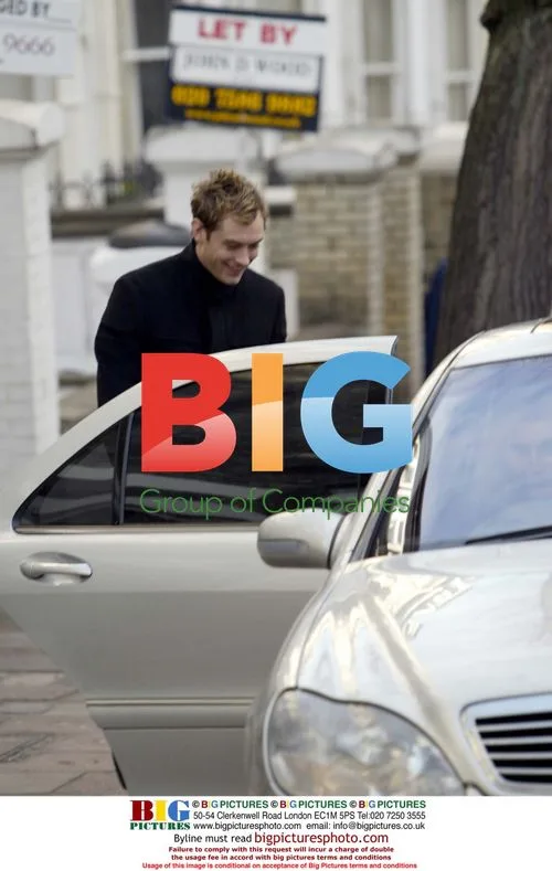 Jude Law Outside London Home