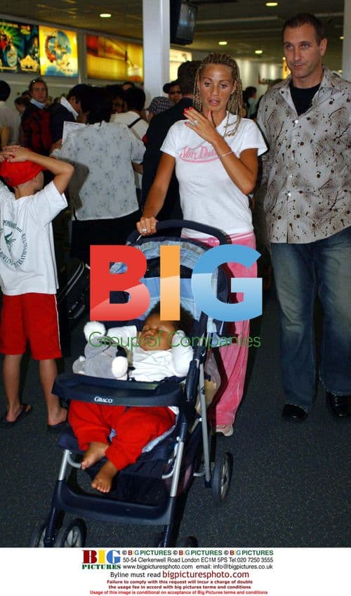 Jordan and son Harvey at Coolangatta Airport