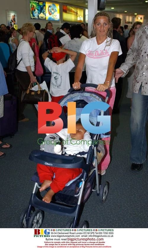 Jordan and son at airport