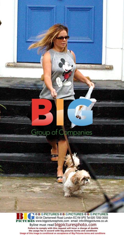 Geri Halliwell and her dog out in Kilburn