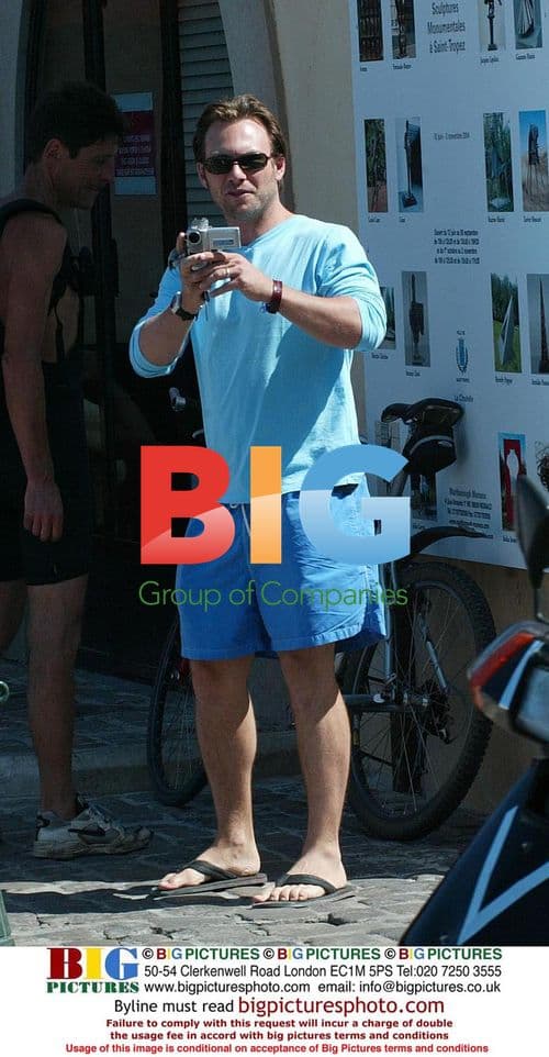 Christian Slater and wife shop at Pucci in Saint Tropez