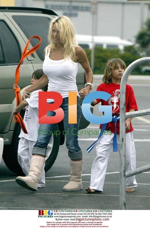 Pamela Anderson with Sons at Park